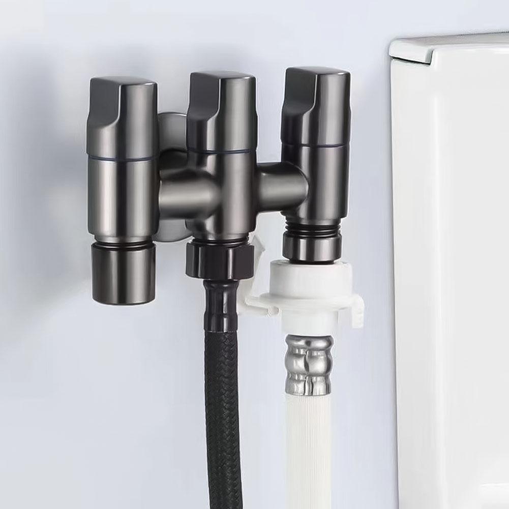 3 Way Angle Valve Anticorrosive Easy To Install Silver