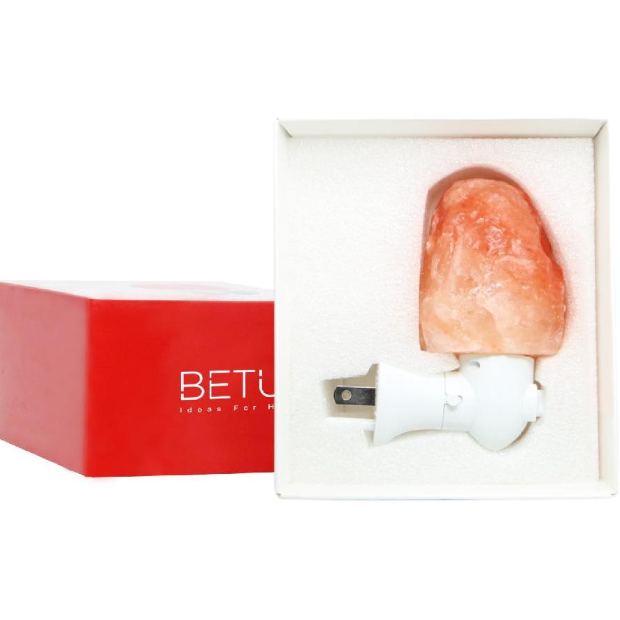 Betus Natural Crystal Himalayan Salt Wall Lamp - Air Purifying Night Light - 360° Rotatable Plug 15W Bulb - Natural