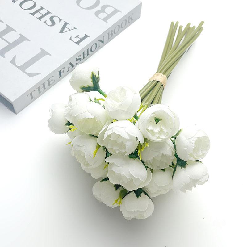Ranunculus Artificial Flower,Faux Peonies Artificial Flowers 11.8 Inch Silk Flowers with Stems,27 Corollas Bouquet Decorations