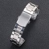 Wristband 18mm 20mm 22mm Stainless Steel Watch Bracelet Double Press Folding Buckle Strap for Men Silver Gold Metal Watch Band
