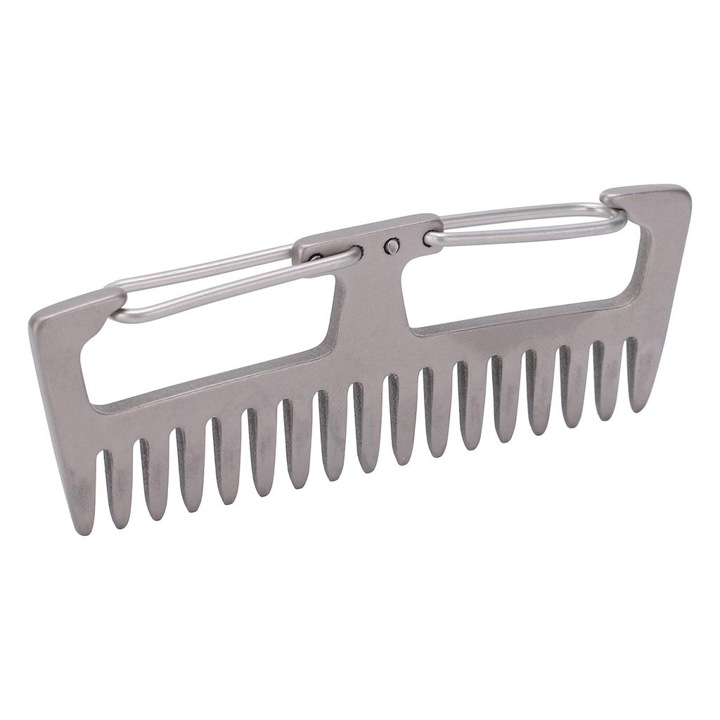 Titanium Alloy Comb Outdoor EDC Portable Antistatic Lightweight Comb Buckle Camping Tool