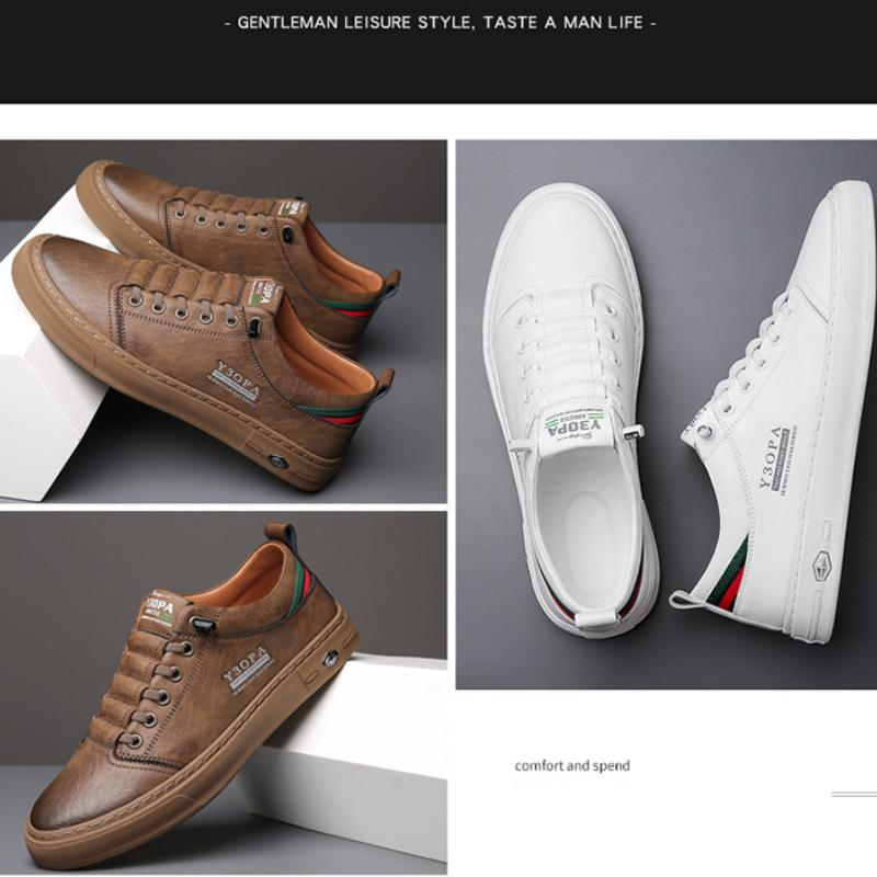 Pantofi de piele pentru bărbați, pantofi confortabili pentru bărbați, ocazionali, respirabili, pentru sport, pantofi la modă pentru bărbați, pantofi pentru plimbare în aer liber rezistenti