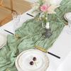 Bohemian Ruffled Table Runner - Crinkle Twist Style Table Flag for Wedding & Party Decor