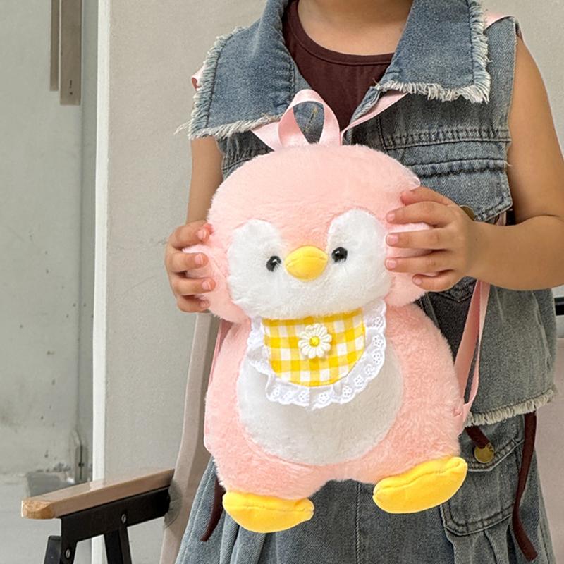 Cartoon  Apron Penguin Backpack Girl Heart Cute Plush Doll Penguin Doll