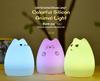 Seven-Color Silicone Cat Lamp: Cute Cartoon Pet Night Light with Warm Atmosphere Glow