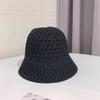 2026 New Thin Knitted Hollow Bucket Hat Female Casual Breathable Summer Sun Protection Fisherman Cap Spring Sunshade Buckets
