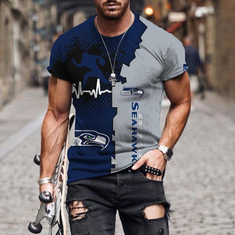 Short Sleeve Round Neck Men's Sports T-shirt Summer Classic Casual Fashion 3d Printed Running Letters Oversized Top
