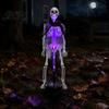 Halloween Party Supplies 2Pcs Solar Skeleton Yard Stake, LED Garden Lights, Waterproof Wireless Stakes Realistic Skull Figurines for Outdoor