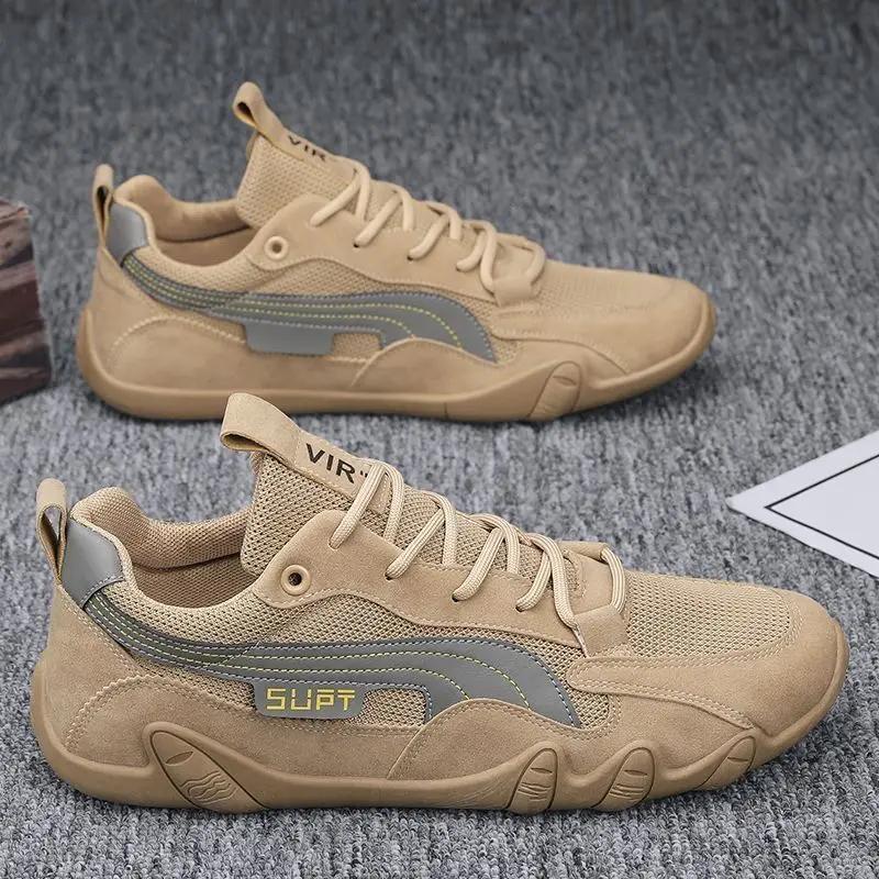 New Men'S Shoes Lightweight Casual Shoes Ankle Boots Designer Winter Plush Trend Men Loafers Lace Up Non-Slip Male Sneakers