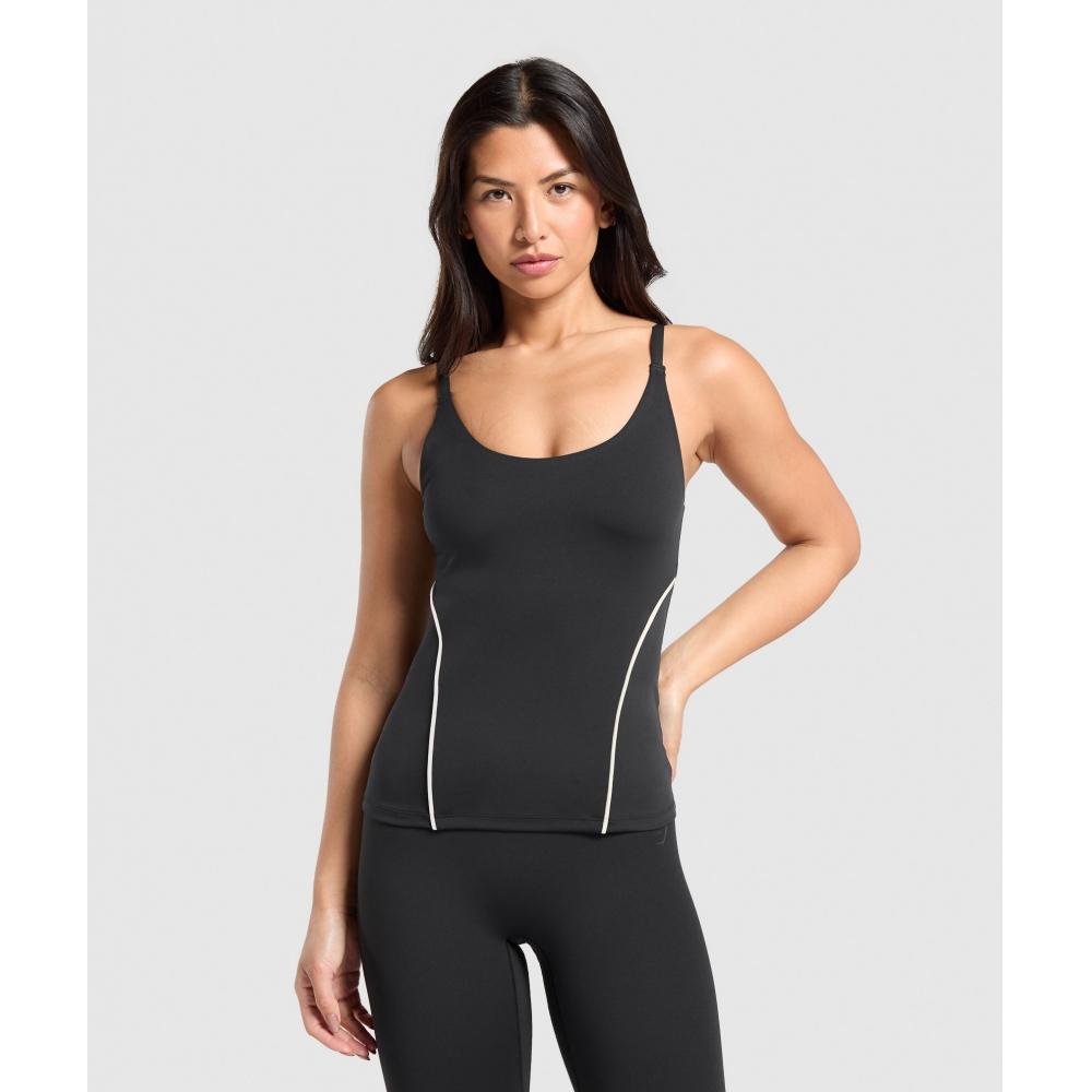 

Gymshark Contour Stitch Tank With Shelf Black B3c8y Bb2j XS