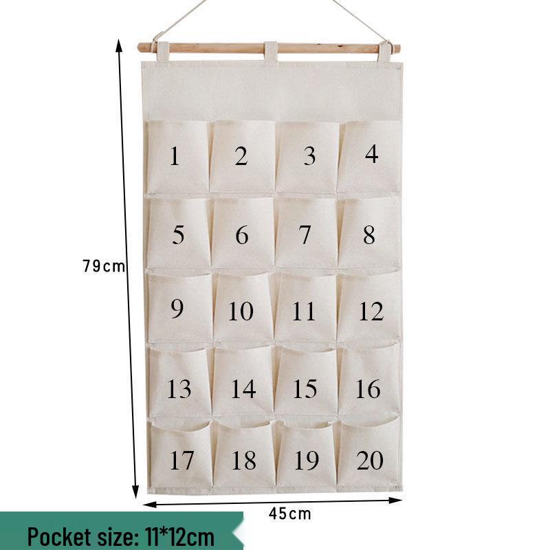 Multi-layer Fabric Hanging Storage Bag for Dormitory and Wardrobe Door, Wall-Mounted Phone Organizer