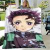 أنيمي الكرتون شيطان القاتل بطانية، بطانية الفانيلا رمي بطانية، شيربا بطانية الأطفال الدافئة لسرير غرفة المعيشة