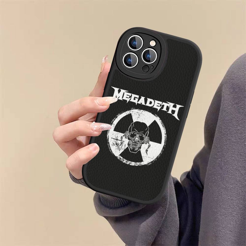 M-Megadeth Logo Phone Case For IPhone 16 15 14 13 12 11 Pro Max Plus Leather Shockproof Cover