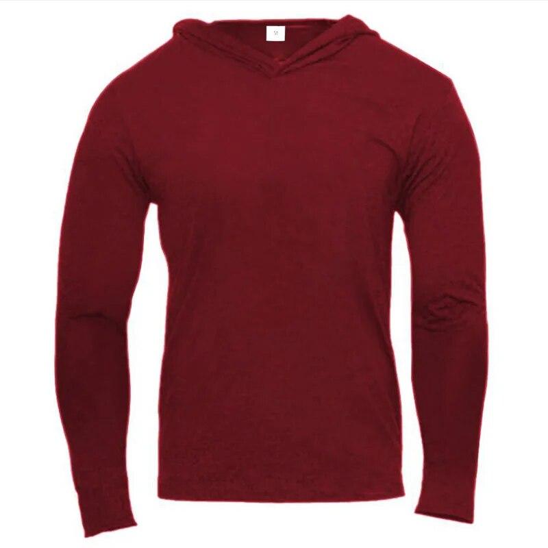 Do The Work  Mens Bodybuilding Fitness Pure Cotton Solid Color Slim Fit Autumn Fashion Breathable Workout Long Sleeve Hoddies