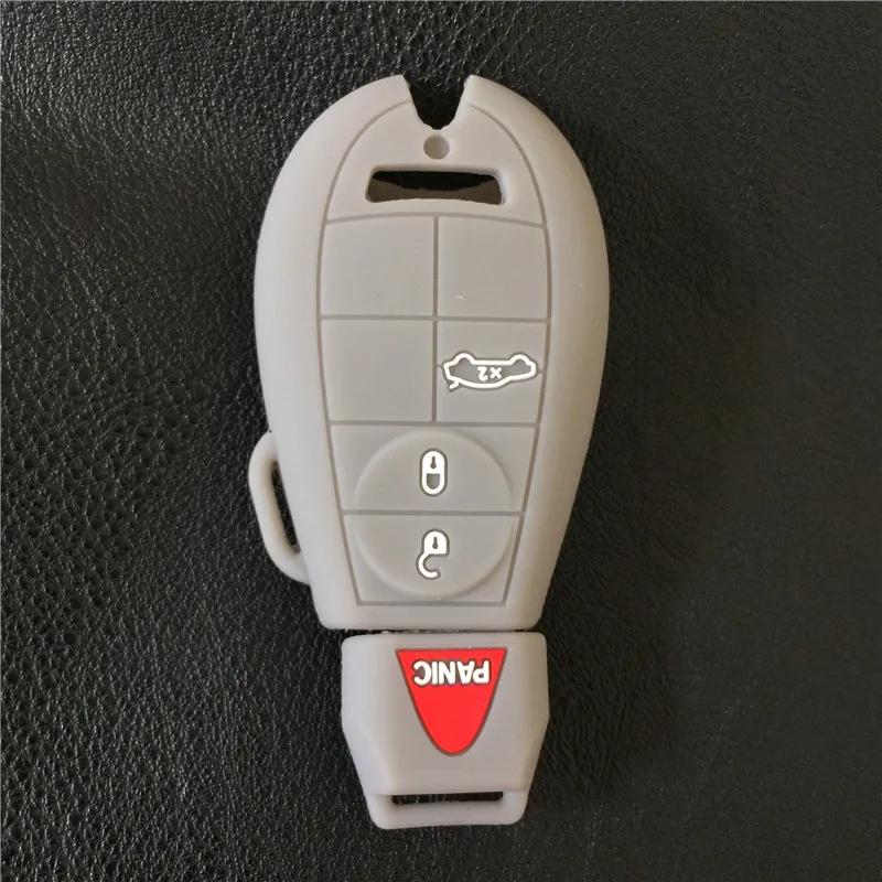 Silicone Car Key Case Cover  For Dodge Ram 1500 2500 3500 4500 Fobik Chrysler Magnum Challenger Charger 4 Buttons Key Covers