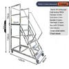 304 Stainless Steel Mobile Platform Ladder with Detachable Safety Feature