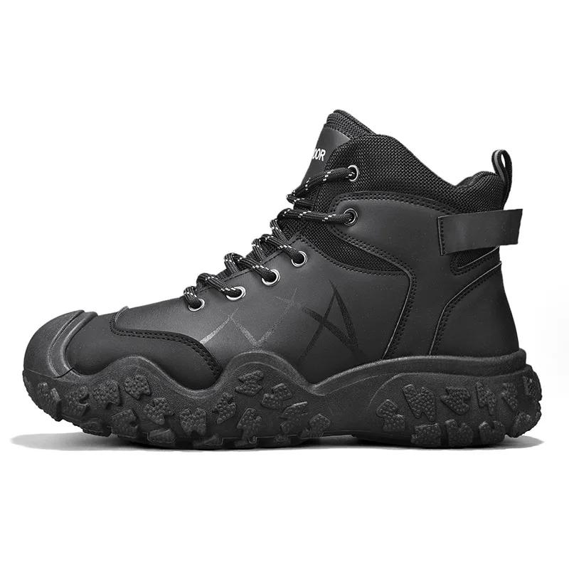 Spring and Autumn New Men's Shoes Outdoor Travel Mountaineering Shoes Thick soled Wear resistant High cut Running Sports Shoes