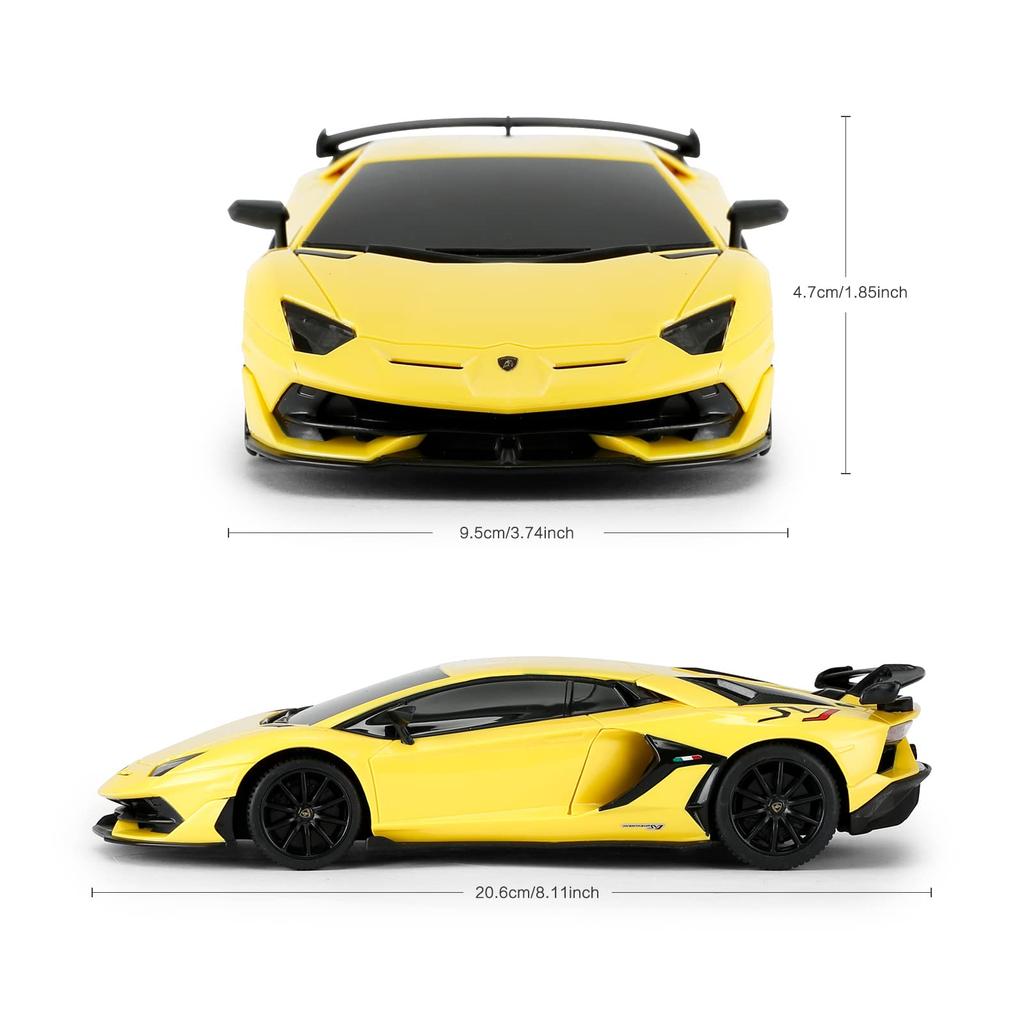 RASTAR 124 Lamborghini Aventador SVJ Radio Control Car, 2.4GHz, Yellow