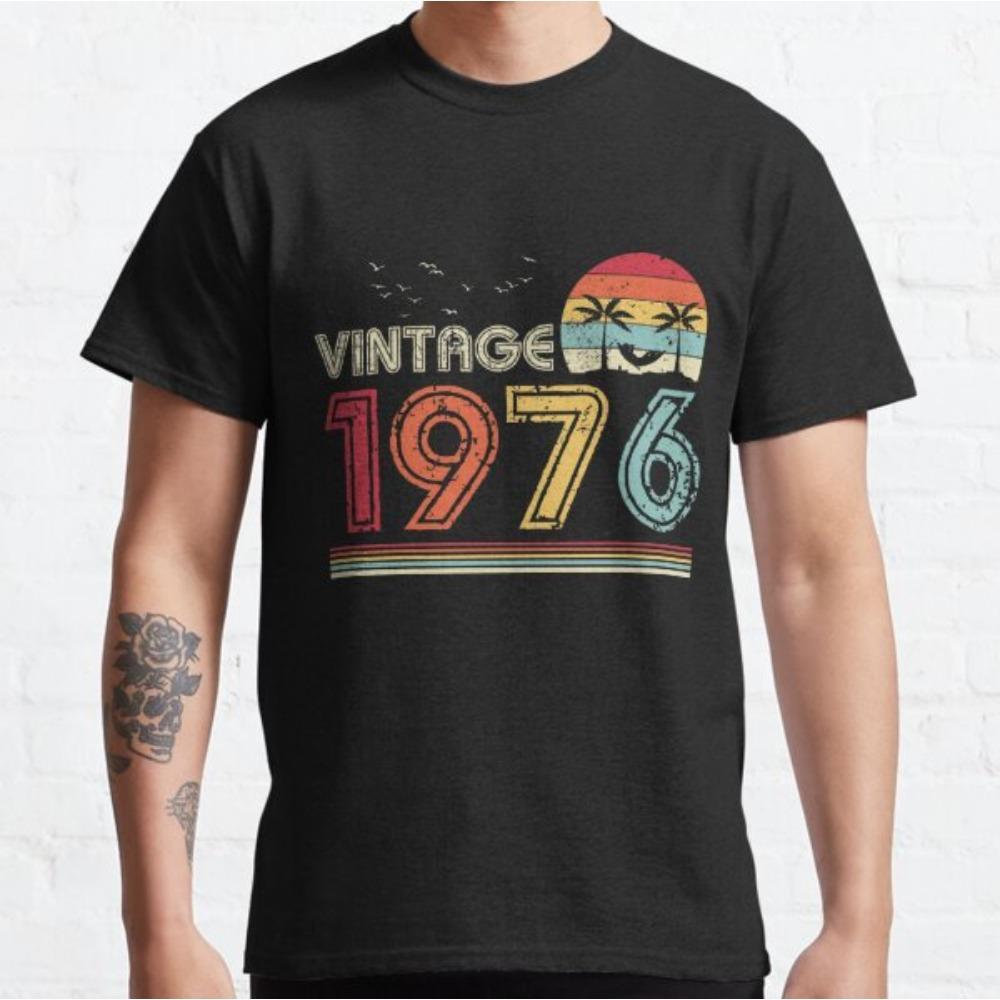 Made In 1976 50 Years of Being Awesome Vintage 50th Birthday T-shirts Men Casual Tee Loose Streetwear T Shirt Top Clothing