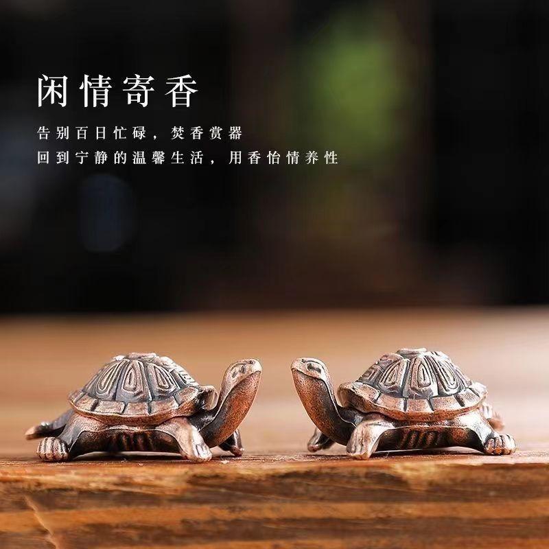 Retro Home Furnishing Fragrance Insert Indoor Aromatherapy Furnace Antique Tortoise Line Block Zen Tea Ceremony Holder Rack