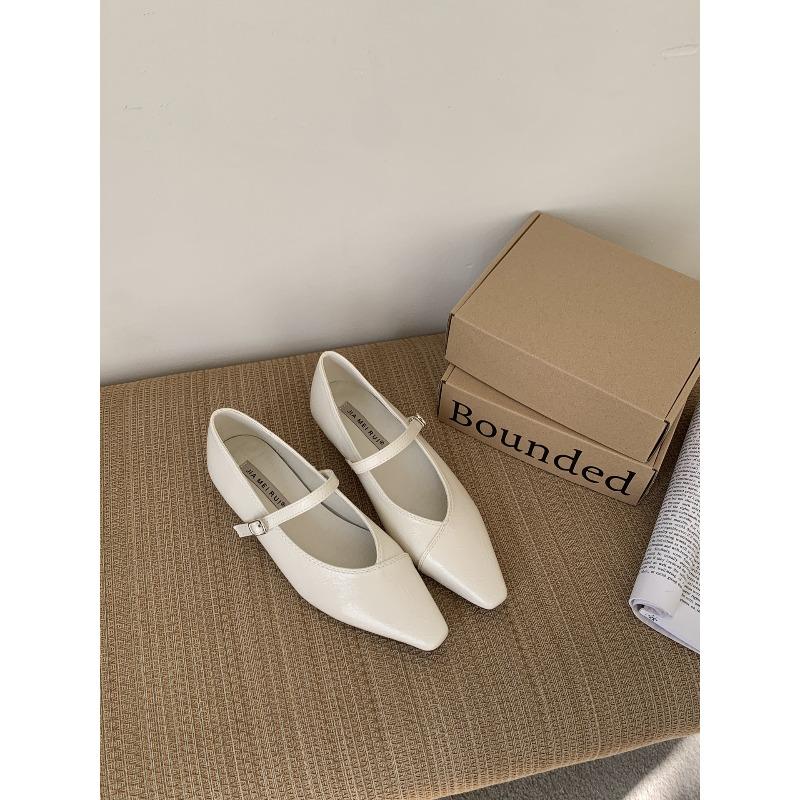 French Mary Jane Single Shoes Women'S Shoes New Spring Evening With Skirt Doudou Low Heeled Ladyshoes
