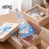 Xmas Gift for Family And Friends Snow Christmas Tree Ornament with LED Light Transparent Ambient Festive Party Supplies Durable Resin Gradient