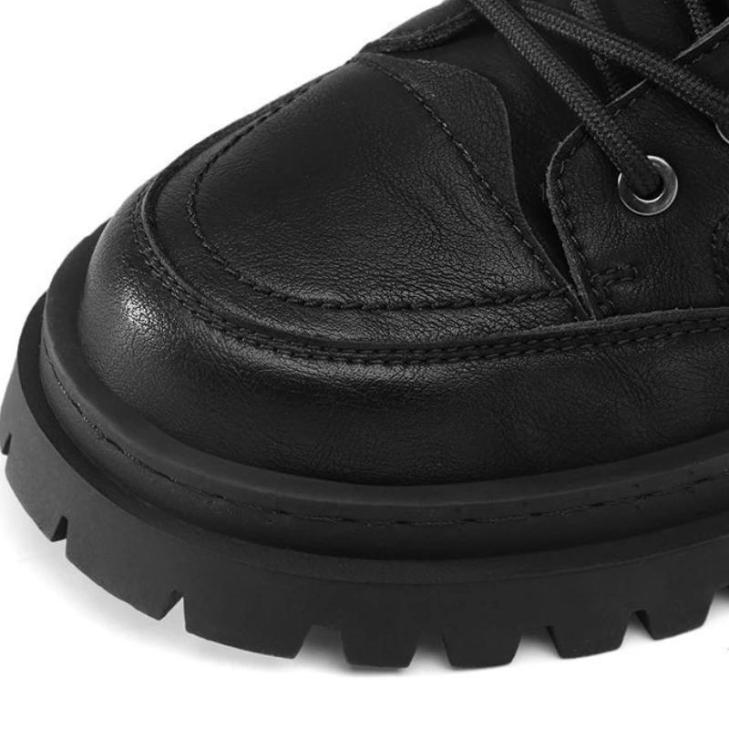 Men Boots Fashion Leather Men Motorcycle Boots Designer British Style Ankle Boots New Outdoor Non-Slip Men High Top Sports Shoes