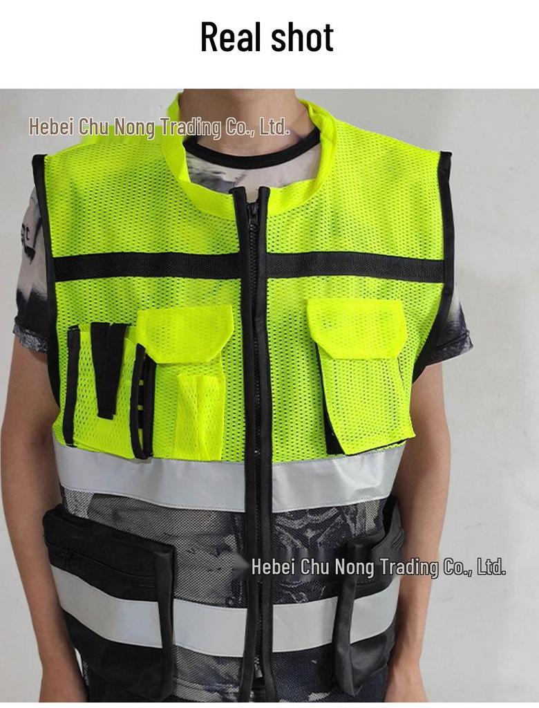 High-Visibility Reflective Mesh Vest for Construction and Night Cycling