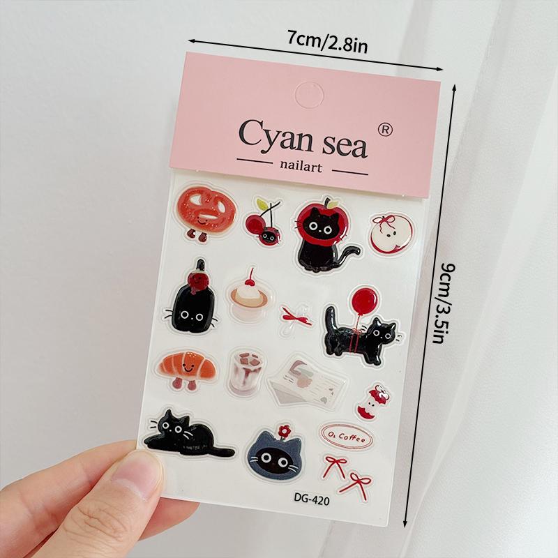 INS Phonecase Jelly Sticker Korean Style Journal Sticker DIY Mobile Phone Case Laptop Cartoon Stickers Waterproof Cute Decal