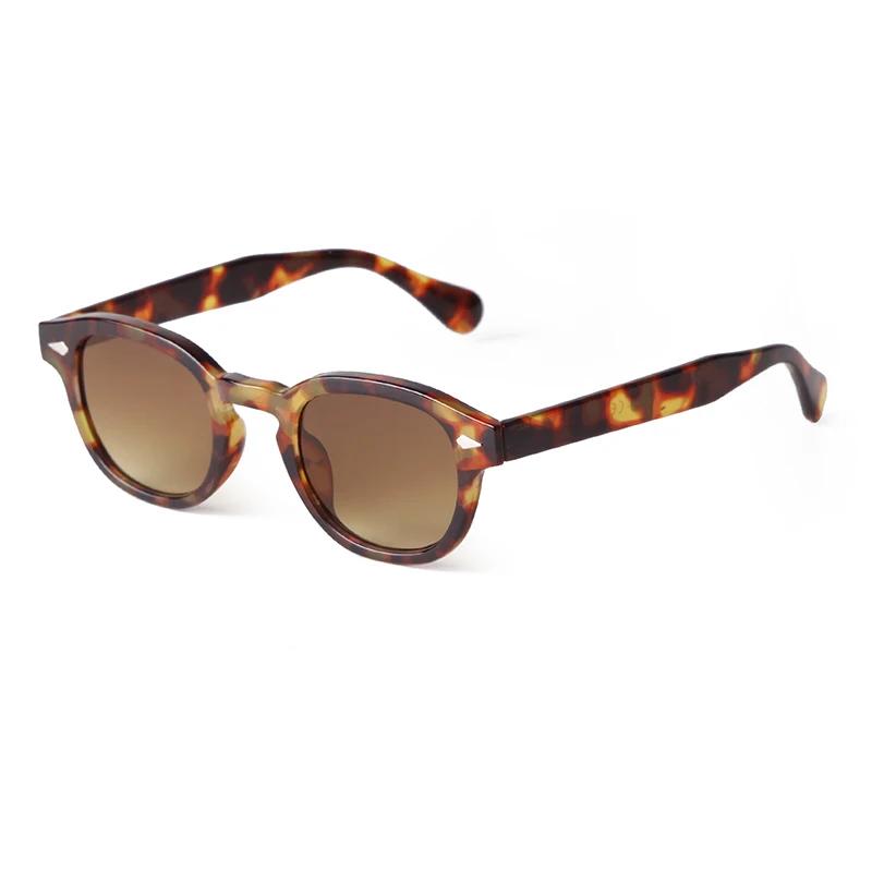 Lunettes de Soleil Rondes Bleues Transparentes Mode UV400 Rétro Rivet Écaille Carré Petit Lunettes de Soleil pour Femmes Hommes