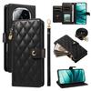 For Xiaomi Redmi Note 14 Pro+ 5G/Xiaomi Poco X7 5G/Xiaomi Redmi Note 14 Pro 5G Wallet Case with Straps,Rhombus Leather Stand Phone Cover
