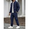 Herren S Einfarbig Langarm Jacke Hose Mehrere Taschen Lässig Arbeitskleidung Zweiteiliges Set
