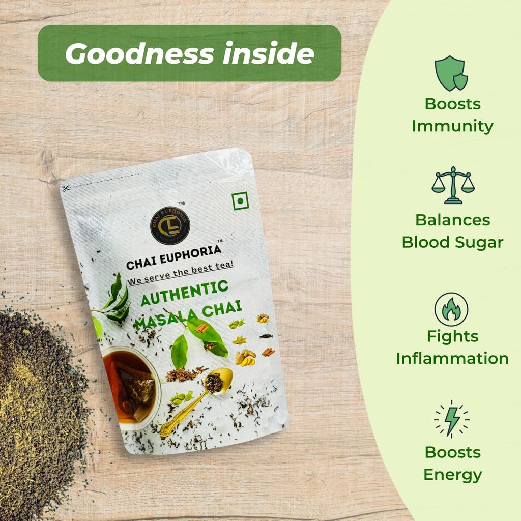 Chai Euphoria Masala Chai 250gm - Authentic Indian Loose Leaf Tea with Bold Flavor & Aromatic Spices | Natural Ingredients | Freshly Packed