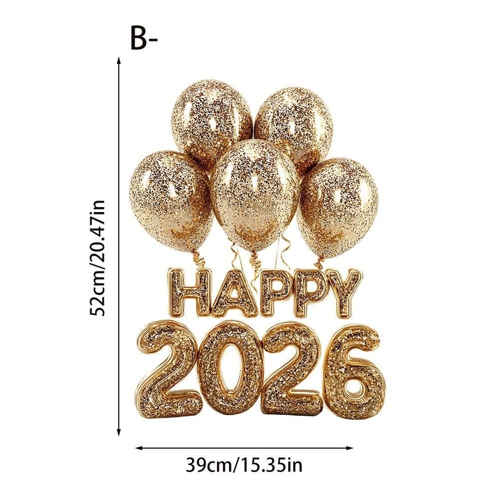 Self Adhesive Festival Party Sticker 2026 New Year Electrostatic Glass Sticker Window Decoration