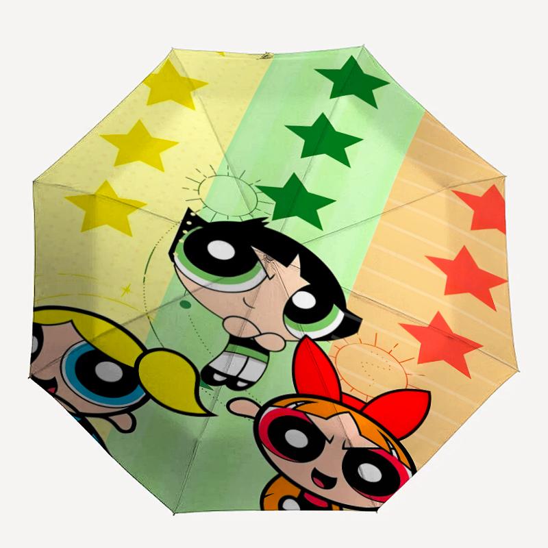 1pc Powerpuff Umbrella, Sun Protection, And UV Shielding. It Has Eight Sturdy Ribs for Outdoor Use And Perfect As a Holiday Gift