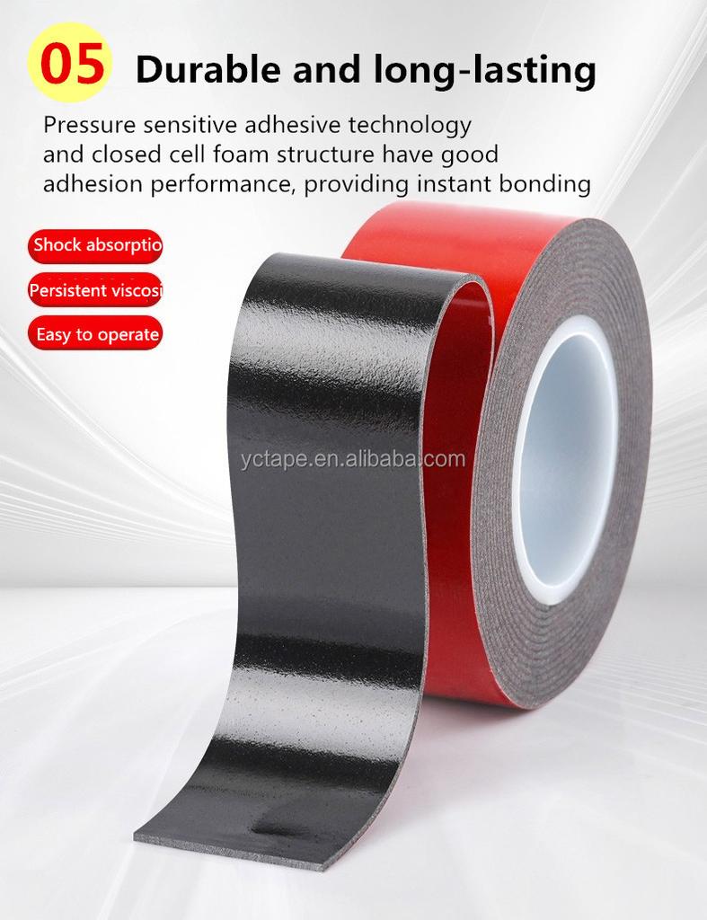1/2in*4.6m Black Strong Acrylic Adhesive Double Tape for General Industrial Manufacturing Bonding Diverse Material Combinations