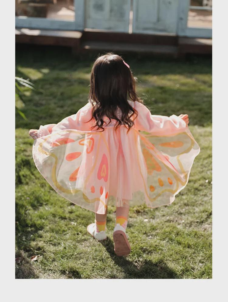 Girls' Butterfly Dress - Spring 2025 Sweet Mesh Princess Skirt