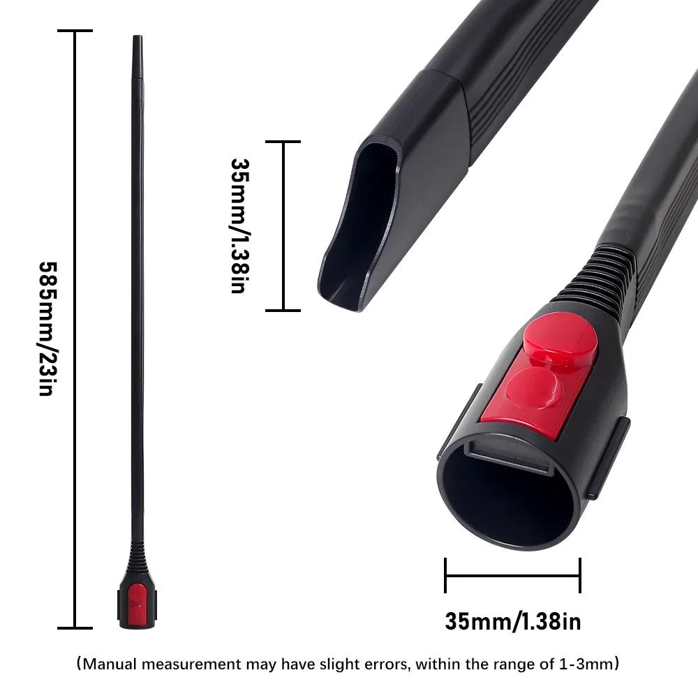 Extension Hose Flexible Crevice Tool For Dyson V7 V8 V10 V11 V12 V15 Flat Suction Nozzle Head Vacuum Cleaner Accessories