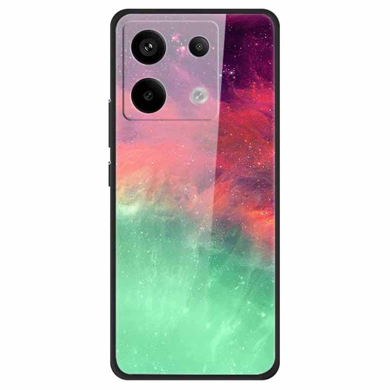 For Xiaomi Redmi Note 13 Pro 5G/Poco X6 5G Pattern Printing Case PC+Tempered Glass+TPU Phone Cover