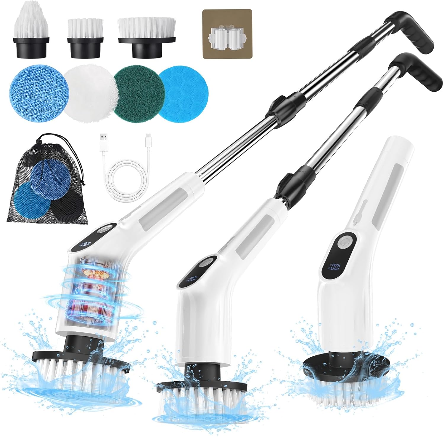 Scrubber for Cleaning - Upgraded Cordless Cleaning Brush Scrubber Waterproof Power Scrubber with 7 Brush He United States