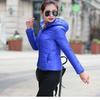 Women Ultra Light Hooded Duck Down Jacket Long Sleeve Pure Color Slim Short Zipper Coats