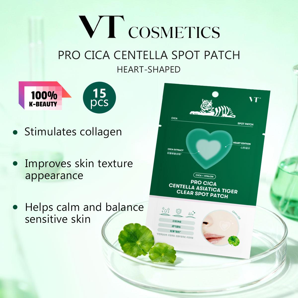 VT Pro Cica Centella Asiatica Tiger Clear Spot Patch (Heart-shaped) 15ea(12mm*15ea*1)