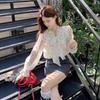New French High-end Ruffled Polka-dot Shirt for Women Spring and Autumn Design Loose and Chic Top with Straps