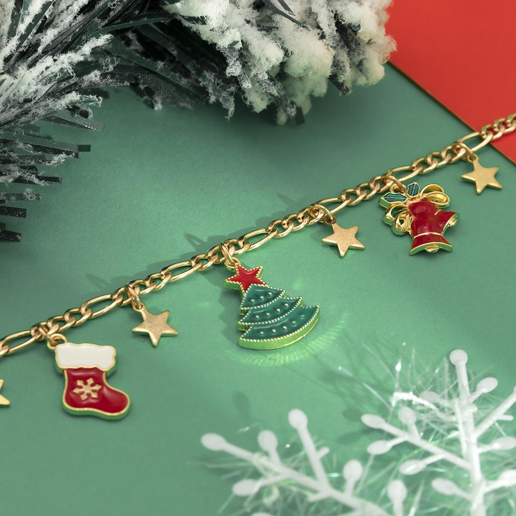 Accessories, Simple Imitation Pearl Drip Oil Star Necklace, Creative Diversity Christmas Tree Snowman Necklace Women