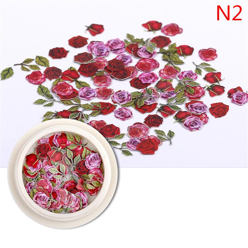50 Pcs/Box Nail Art Charms Color Mixed Small Daisy Flower Rose Ultra Thin Wood Pulp Patch Diy Nail Art Jewelry Nail Accessories