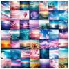 50 Dreamy Sky and Sea Stickers Colorful Auspicious Clouds and Stars Sea Landscape Stickers