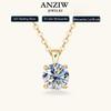 1.0 Carat 2ct 3ct D Moissanite Solitaire Drop Necklaces Gold Plated Pendant Original Real 925 Silver Chain Jewelry for Women
