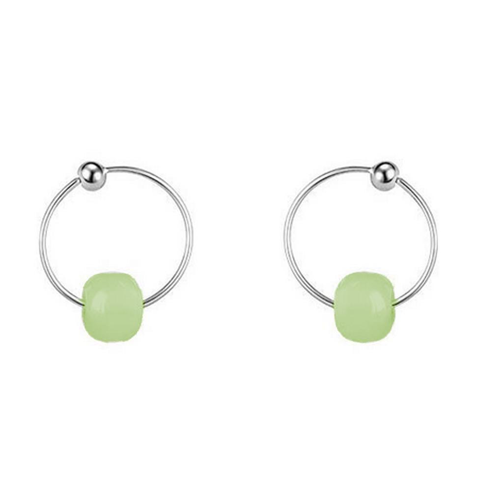 Damen Klassische Retro Öffnungs-Creolen Schmuck Hängende Jadeperlen Dangle Temperament Allround-Stecknadel-Accessoires