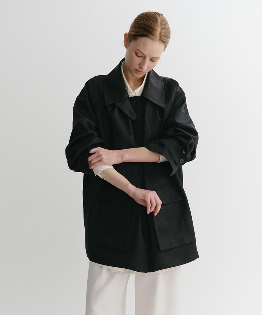 EAAH Linen Tuck Volume Jacket (Black)