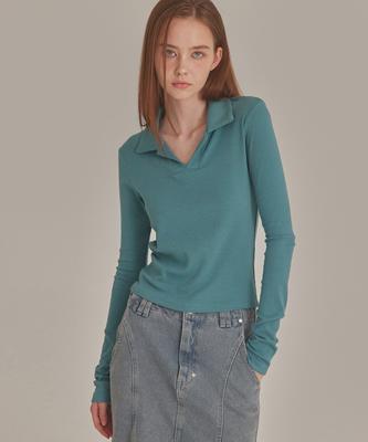 TOPGIRL Softie Long Sleeve Polo Top_T426Tp115